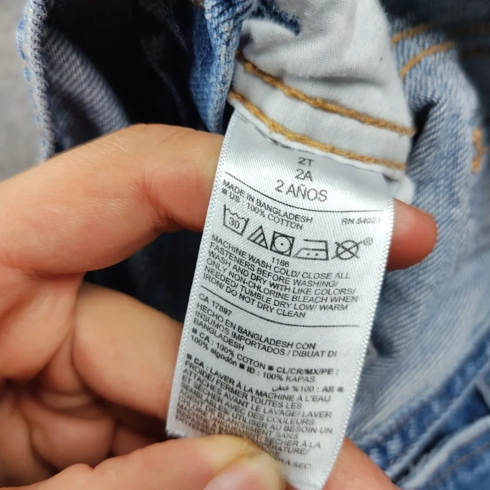 Old Navy Denim Bib Overalls Size 2T Baby Blue Cotton